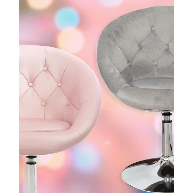 Round tufted vanity chair discount